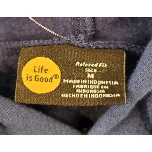 Life Is Good Yeah Buoy Hoodie Sweatshirt Soft Cotton Mens Sz M Navy Blue NEW NWT - Picture 11 of 14